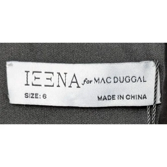 Mac Duggal Black Faux Tuxedo Long Sleeve Formal Gown Size 6 NWT - Picture 11 of 12